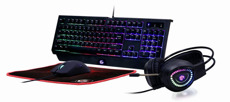 Tastatura Gembird 4-in-1 backlight gaming kit "Phantom", US layout GGS-UMGL4-01