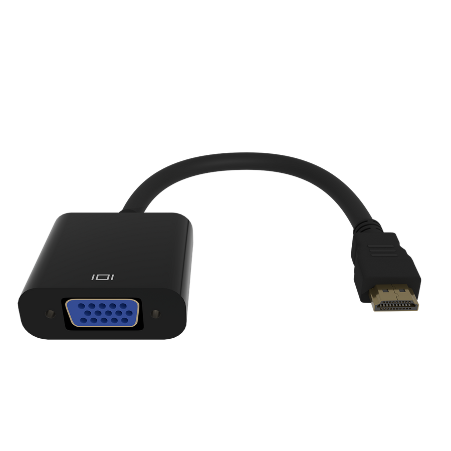 Kabell Konverter Gembird HDMI to VGA adapter cable, single port, black A-HDMI-VGA-04