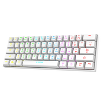 Keyboard Rampage KB-RX63 B-ATOM White Bluetooth RGB Backlight RED SWITCH Mechanical Q 63 Key Mini Ga