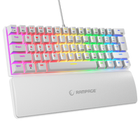 Keyboard Rampage PLOWER K60 White+Wrist Mechanical Red Switch Rainbow