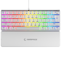 Keyboard Rampage PLOWER K60 White+Wrist Mechanical Red Switch Rainbow