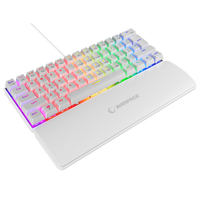 Keyboard Rampage PLOWER K60 White+Wrist Mechanical Red Switch Rainbow