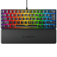 Keyboard Rampage PLOWER K60 Black + Wrist  Mechanical Red Switch Rainbow