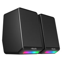 Speaker Mikado MD-178 2.0 3W*2 Black RGB Illuminated USB + 3.5mm USB 5V  (Mikado MD-178 Black)