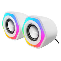 Speaker Mikado MD-176 2.0 3W*2 White RGB Illuminated USB + 3.5mm USB 5V