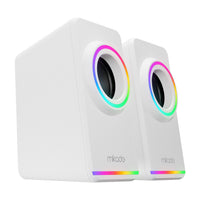 Speaker Mikado MD-182 2.0 3W*2 White RGB Illuminated USB + 3.5mm USB 5V