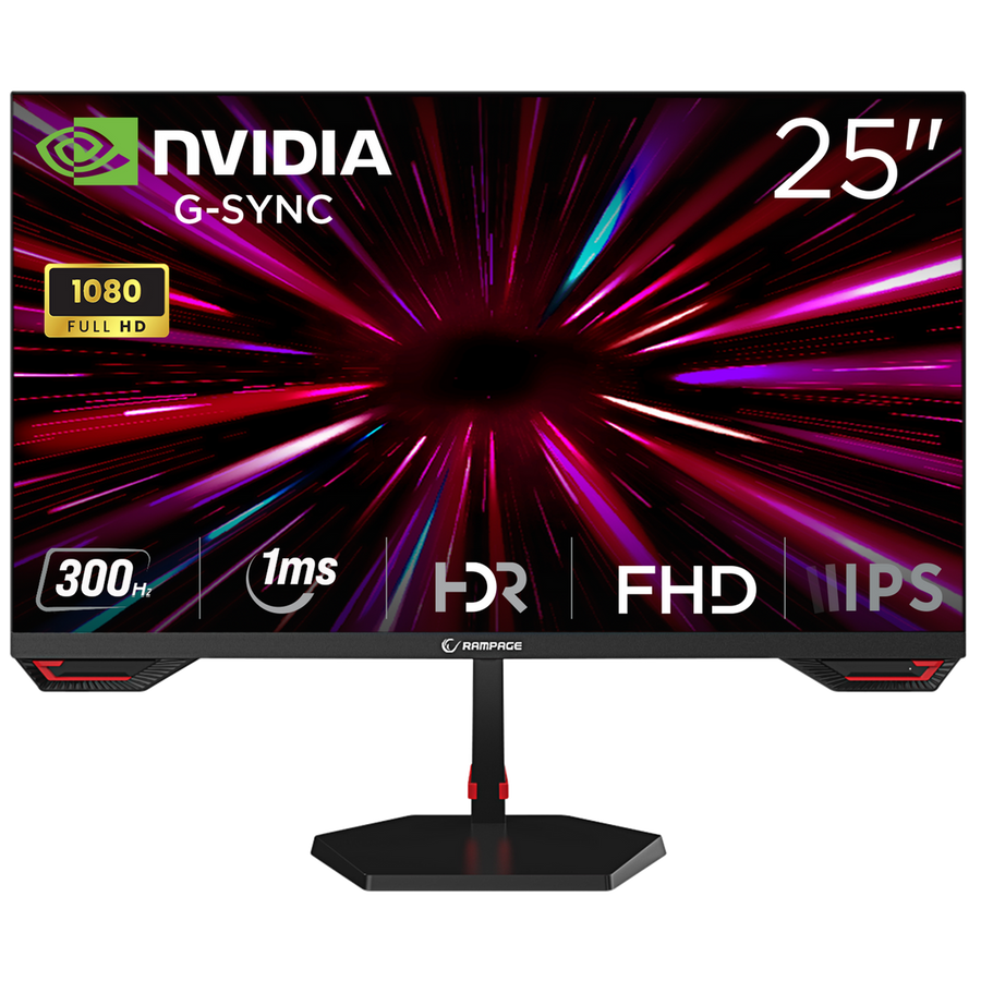Monitor Rampage CRIMSON CR25R300F 25" 300Hz 0.5ms CSOT FAST IPS FHD Freesync/G-Sync PC Flat