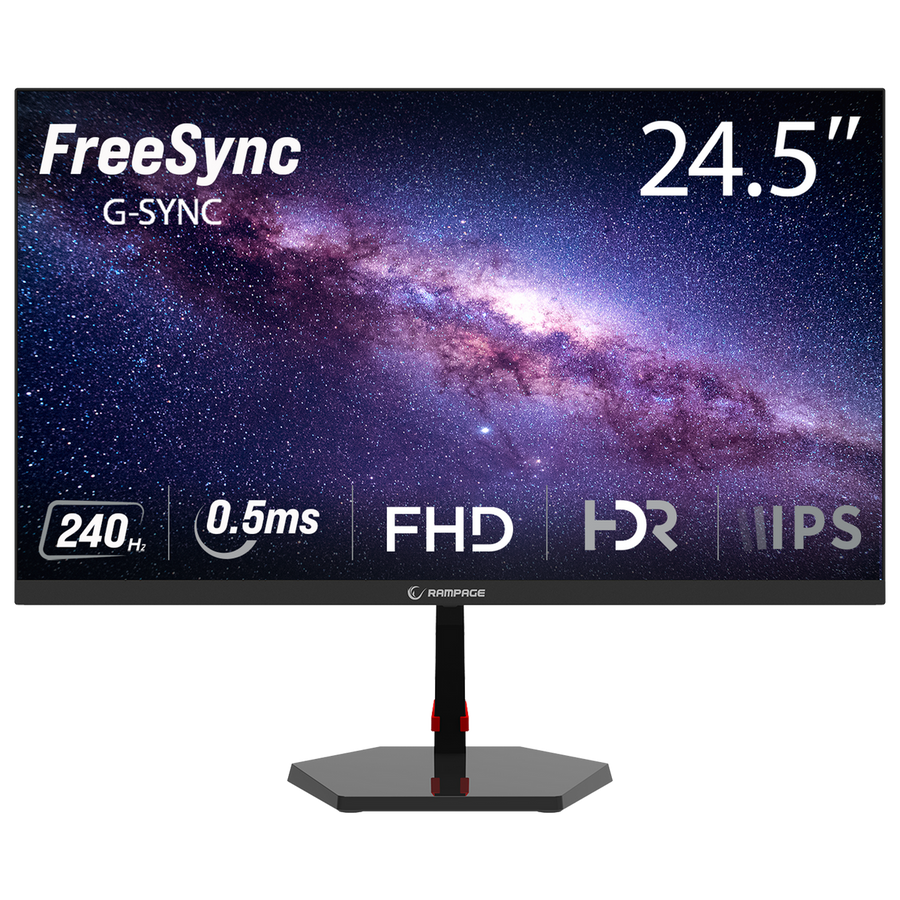 Monitor Rampage RAVEN RV25R240F 25'' 240hz 0.5ms FAST IPS FHD Freesync/G-Sync Flat Gaming