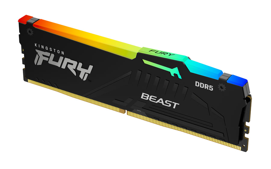 Ram Memory DDR5 Kingston 32G(1*32G) 5600 Fury Beast RGB Black KF556C40BBA-32