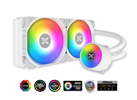 CPU Fan Xigmatek Liquid Killer X Arctic 240 (White AIO Liquid Cooler, New X logo ARGB Pump Head, 2x1