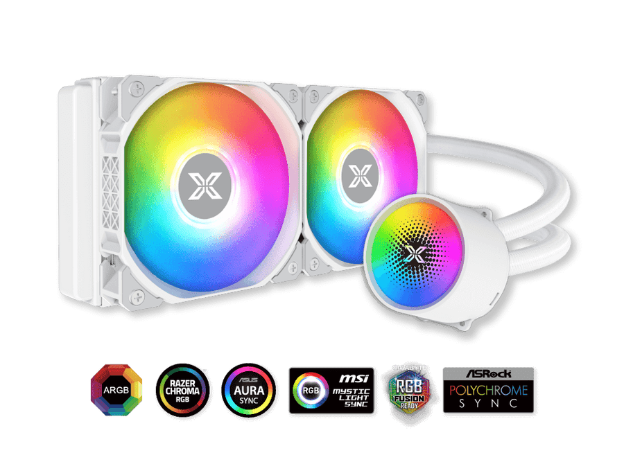 CPU Fan Xigmatek Liquid Killer X Arctic 240 (White AIO Liquid Cooler, New X logo ARGB Pump Head, 2x1