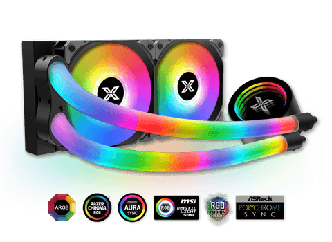 CPU Fan Xigmatek Neon Aqua 240 CPU Liquid Cooler (ARGB LED Pump Head & Tube, 2PCS X22A Fan & Galaxy