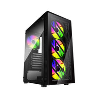 Computer Case FSP CMT192 POC0000156, ATX Mid Tower,USB3.0x1,USB2.0x2 With fixed RGB 12cm Fan x 3