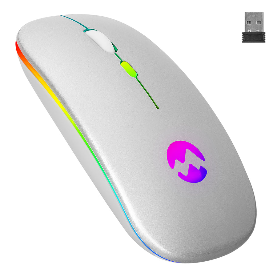 Mouse Wi-FiEverest SMW-710 Usb 2.4Ghz Silver Led 800/1200/1600dpi Rechargeable Wireless