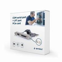 ADD on Card Gembird COM RS232+LPT port PCI-Express low-profile bracket PEX-COMLPT-01