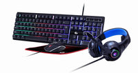 Keyborad Gembird 4-in-1 backlight gaming kit "Ghost", US layout GGS-UMGL4-02