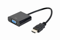 Kabell Konverter Gembird HDMI to VGA adapter cable, single port, black A-HDMI-VGA-04