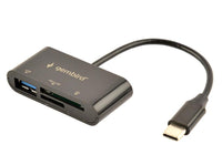 USB HUB Gembird Compact USB Type-C SDXC combo card reader, black UHB-CR3-02