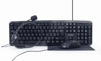 Keyboard Set 4-1 Gembird KBS-UO4-01 4-in-1 office kit, US layout KB+Mouse+Pad+HS