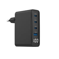 Power Adapter Gembird TA-UC-PDQC100LCD-01-BK 4-port 100W GaN USB
