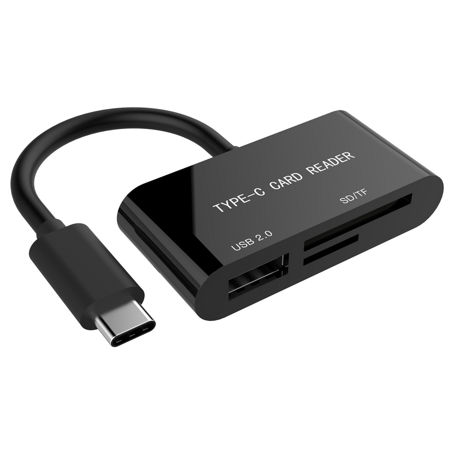 USB HUB Gembird Compact USB Type-C SDXC combo card reader, black UHB-CR3-02