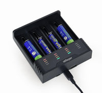 Mbushes per Bateri Gembird Ni-MH + Li-ion Fast Battery Charger, black  BC-USB-02
