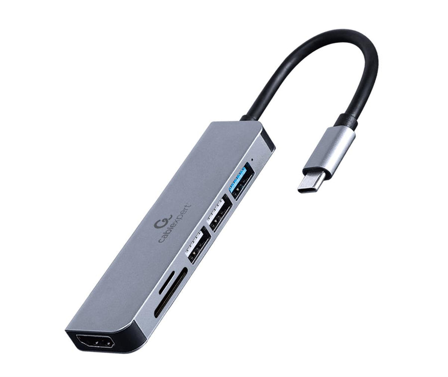 Docking Gembird USB Type-C 6-in-1 multi-port adapter (Hub+HDMI+CR) A-CM-COMBO6-02