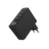 Power Adapter Gembird TA-UC-PDQC100LCD-01-BK 4-port 100W GaN USB