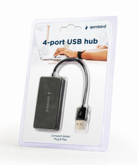 USB HUB Gembird 4-port USB hub, black UHB-U2P4-04