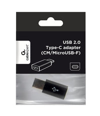 USB Adapter Gembird USB 2.0 Type-C  adapter (CM/MicroUSB-F), black A-USB2-CMmF-01