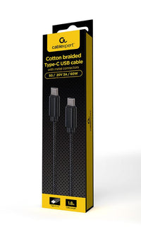 Cable Type-C GembIrd Cotton braided  male-male USB with metal connectors,1.8m CCDB-mUSB2B-CMCM-6