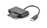 USB HUB Gembird Compact USB Type-C SDXC combo card reader, black UHB-CR3-02