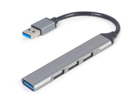 USB HUB Gembird 4-port USB hub (USB3 x 1 port, USB2 x 3 ports), silver UHB-U3P1U2P3-02
