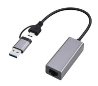 USB LAN Gembird USB 3.1 + type-C Gigabit network adapter, space grey A-USB3AC-LAN-01