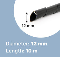 Kabell Menxhues Gembird 12 mm spiral cable wrap, 10 m, black CM-WR1210-01