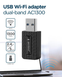 USB Wi-Fi Gembird Compact dual-band AC1300 adapter WNP-UA1300-03