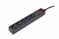 Kabell Vazhduese Gembird Surge protector, 5 sockets, 3 m, black SPG5-C-10