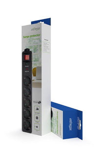 Kabell Vazhduese Gembird Surge protector, 5 sockets, 3 m, black SPG5-C-10